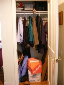 Before organizing the closet
